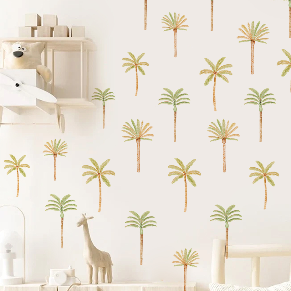 Baby Nursery Decor Boy - Boho pohon kelapa stiker dinding untuk