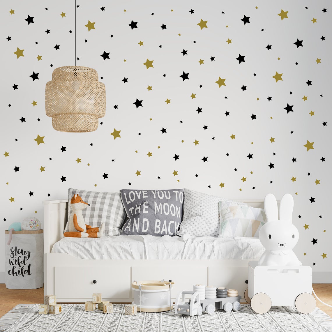 Baby Nursery Needs - Stiker dinding bintang kartun 65 buah,