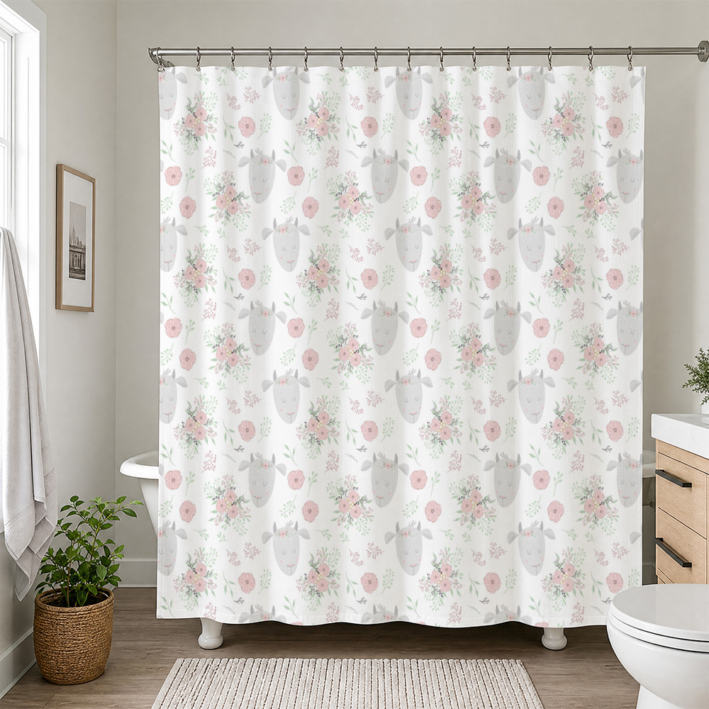 Baby Nursery Accent Wall - Tirai Mandi Bayi Motif Bunga yang