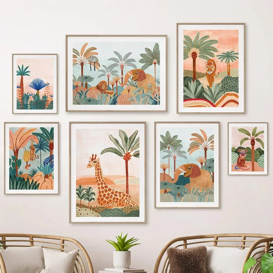 Baby Nursery Jungle - Boho Hewan Hutan Harimau Monyet Jerapah