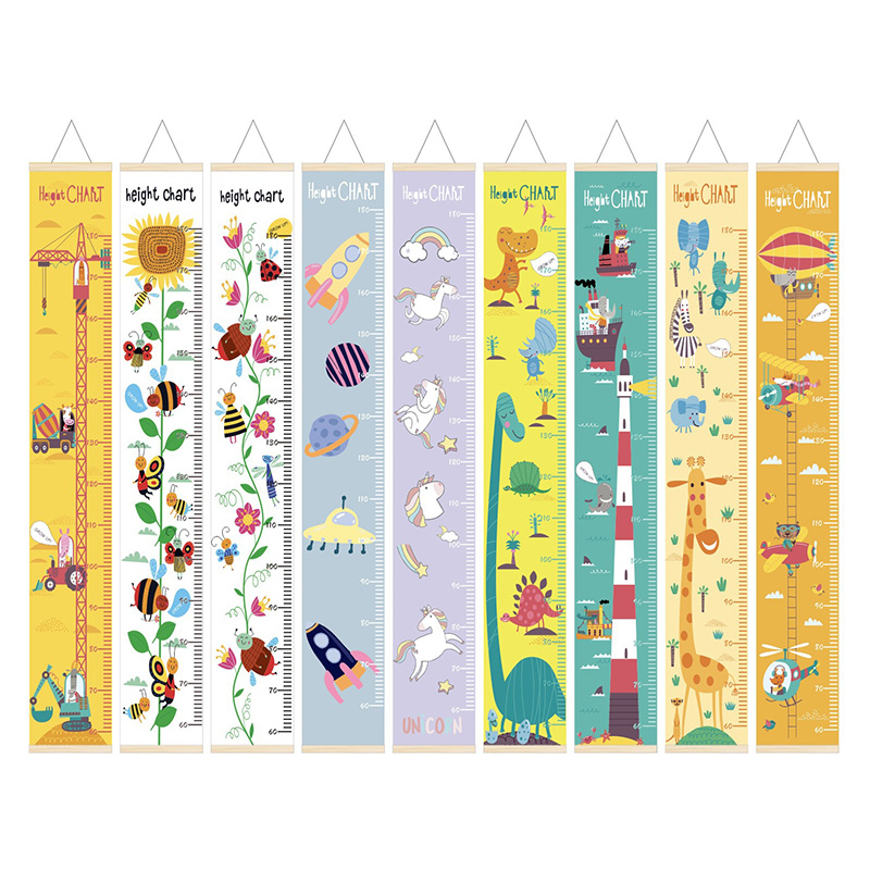 Baby Nursery Fabric - 60-180CM Grafik Pertumbuhan Tinggi Bayi Penggaris
