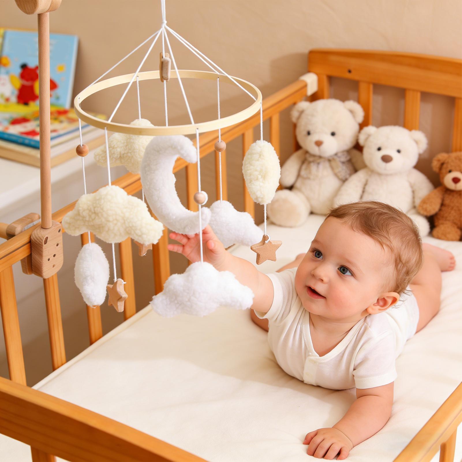 Baby Nursery Decor Boy - Mainan Gantung Tempat Tidur Bayi Kayu,