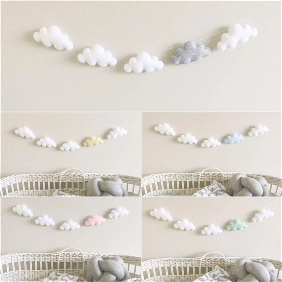 Baby Nursery Fabric - Nordic merasa awan karangan bunga tali