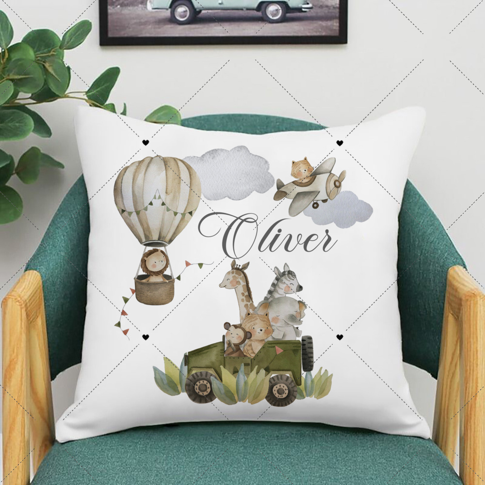 Sarung bantal cetak hewan Wood - Baby Nursery Jungle ulasan dan harga