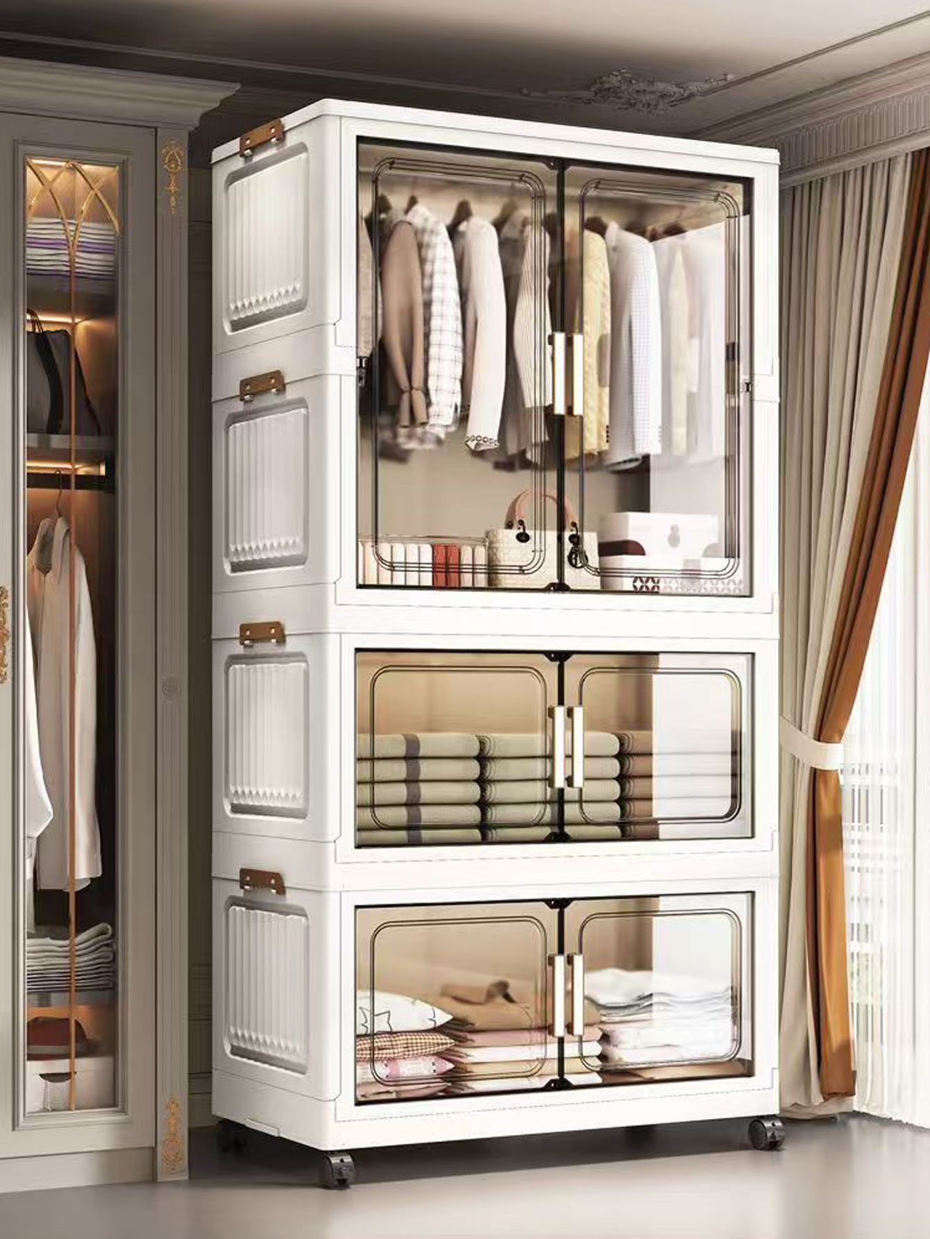 Lemari Penyimpanan Plastik Mul - Closet Organizer Baby ulasan dan harga