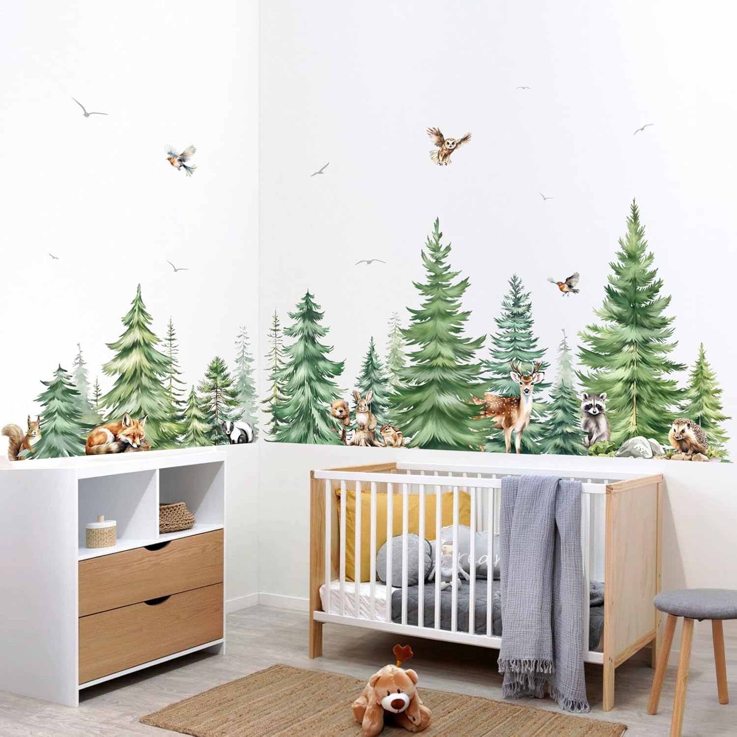 Stiker Dinding Hewan Pohon Pin - Baby Nursery Needs ulasan dan harga