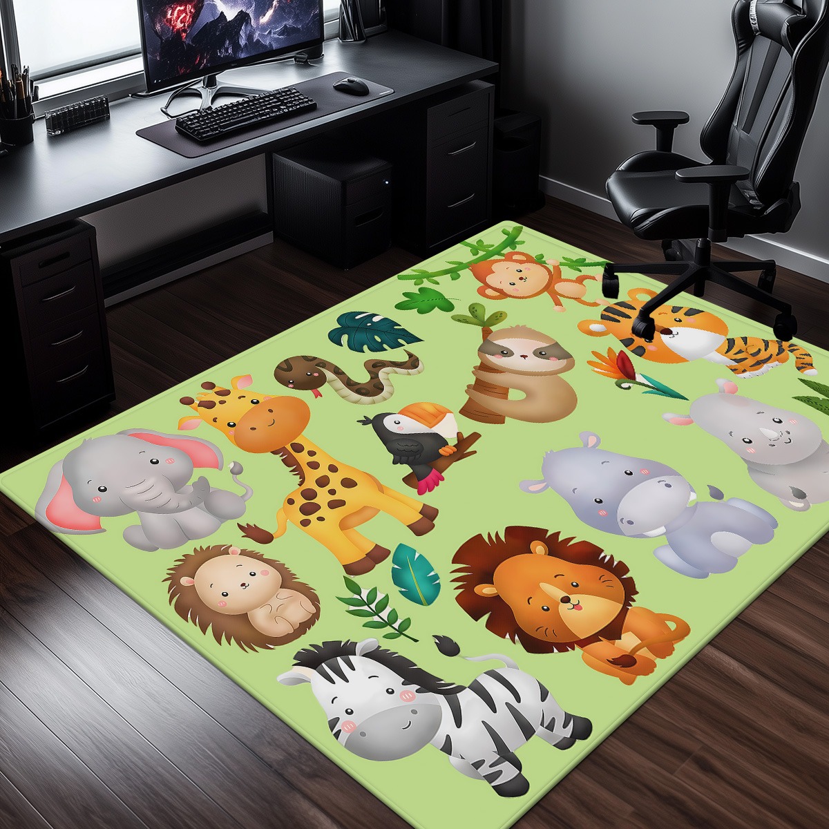Karpet Beludru Kristal Motif H - Baby Nursery Jungle ulasan dan harga