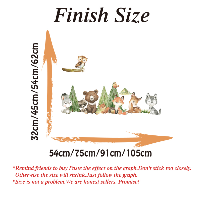 Stiker dinding hewan hutan cat - Baby Nursery Needs ulasan dan harga