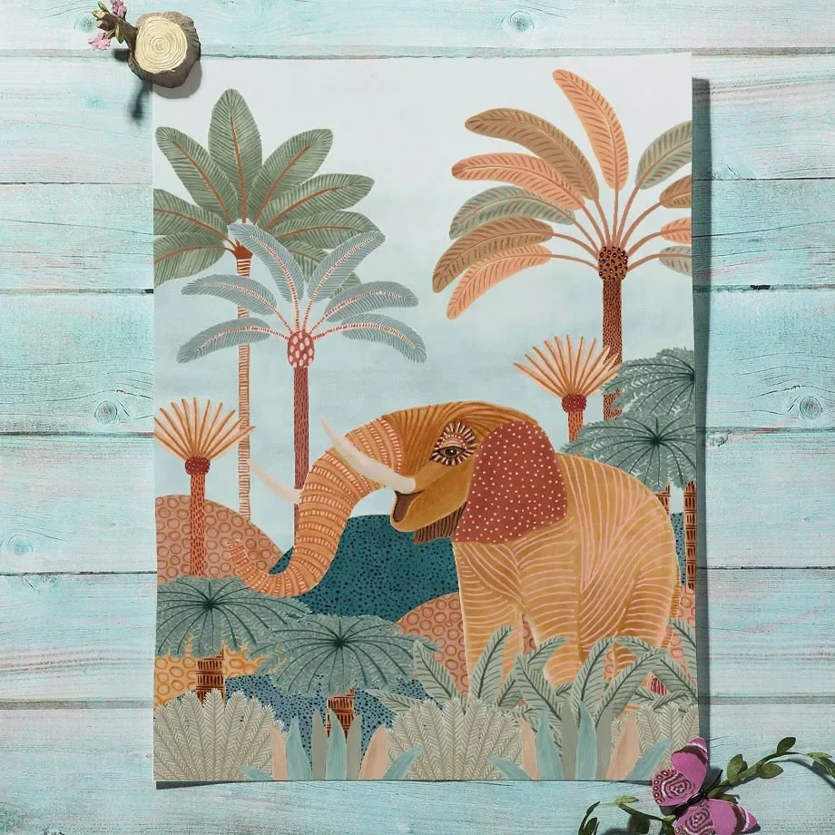 Boho Hewan Hutan Harimau Monye - Baby Nursery Jungle ulasan dan harga