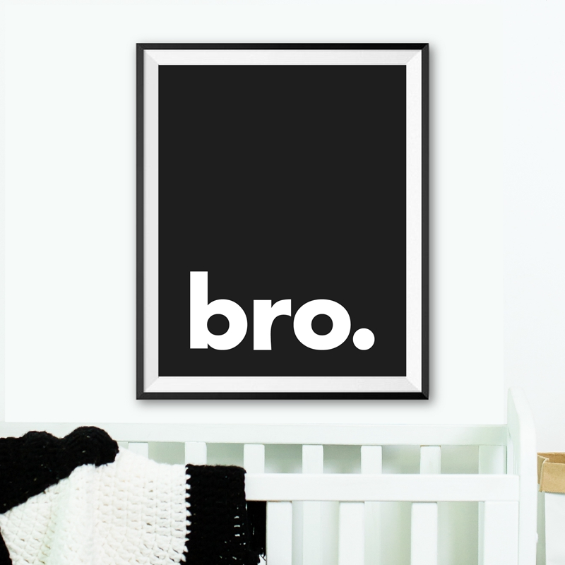 Bro. Poster Tipografi Minimali - Baby Nursery Decor Boy ulasan dan harga