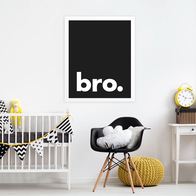 Bro. Poster Tipografi Minimali - Baby Nursery Decor Boy ulasan dan harga