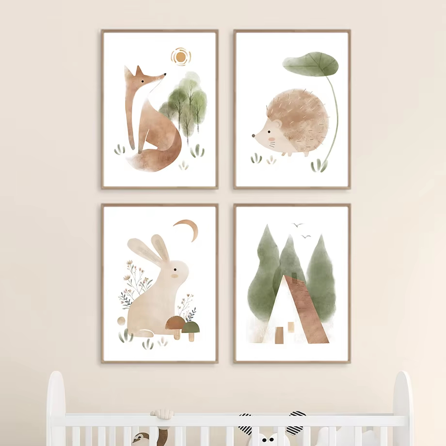 Boho Kelinci Rubah Landak Buru - Baby Nursery Decor Boy ulasan dan harga