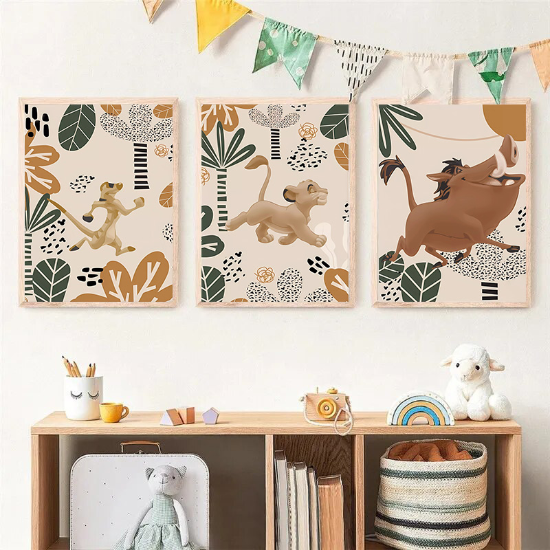 Anak Lion King Boho poster dan - Baby Nursery Fabric ulasan dan harga