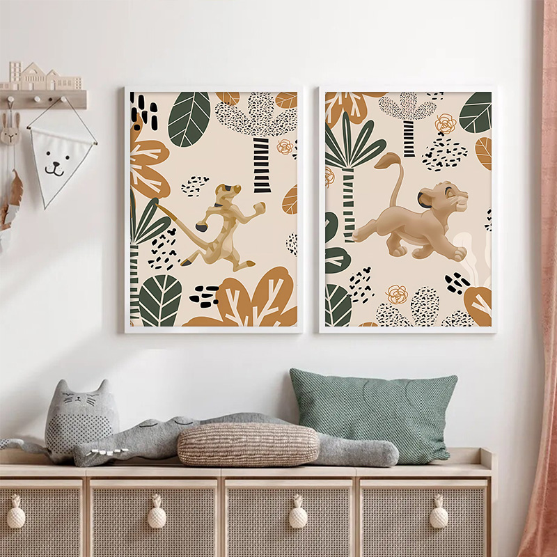 Anak Lion King Boho poster dan - Baby Nursery Fabric ulasan dan harga