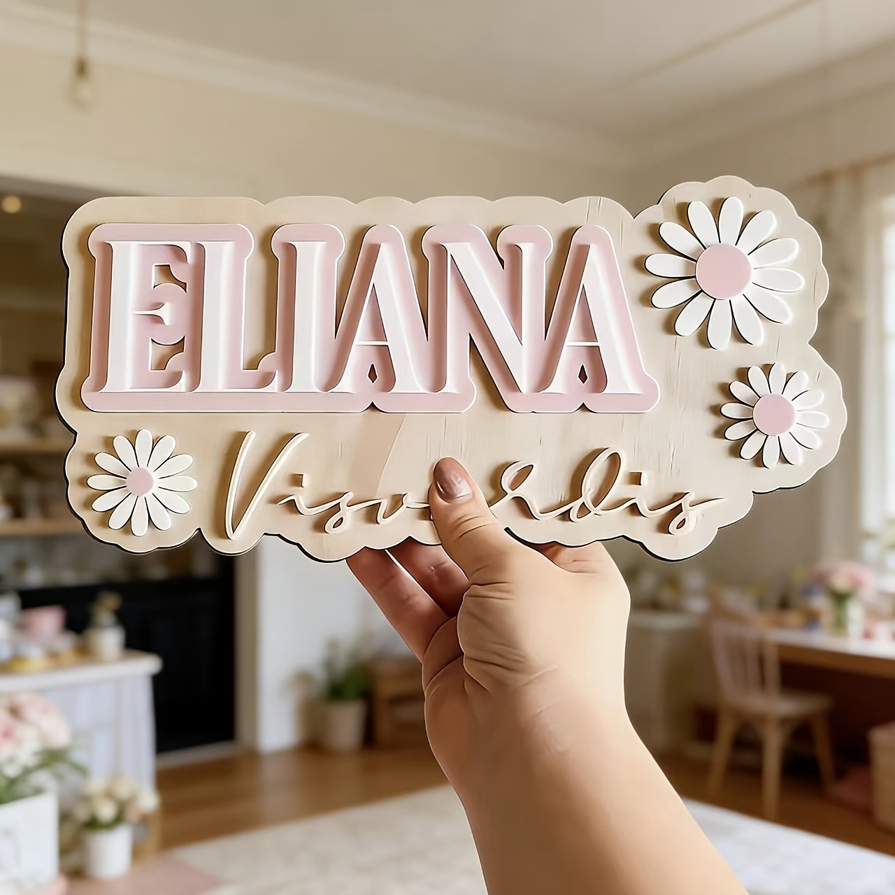 Papan Nama Kayu Ganda Motif Da - Baby Nursery Accent Wall ulasan dan harga