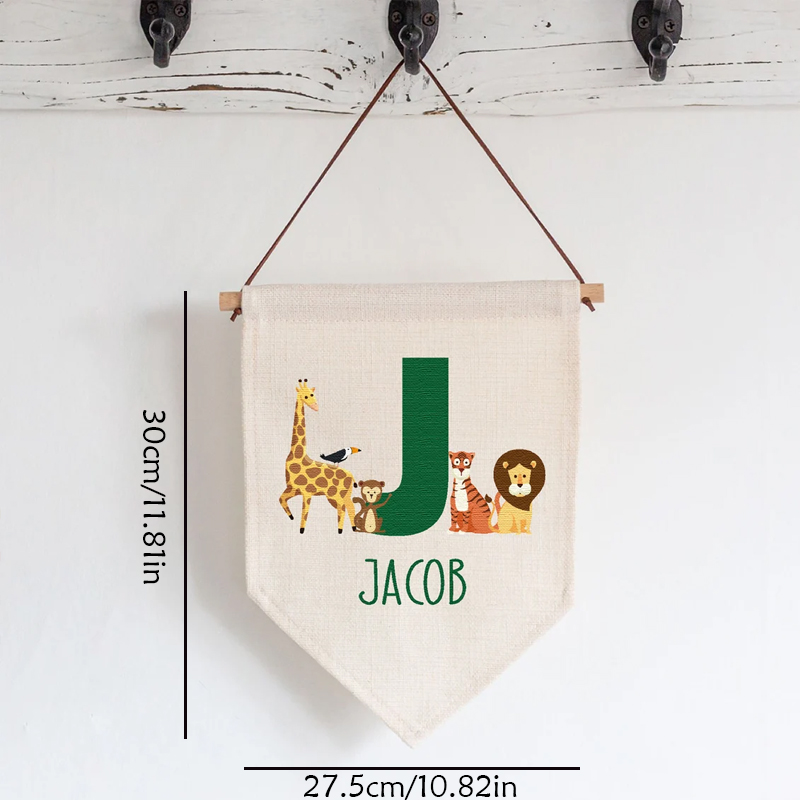 Bendera Panji Hewan Hutan Nama - Baby Nursery Jungle ulasan dan harga
